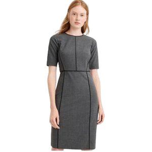J Crew 365 Everyday Stretch Heather Gray Paneled Sheath Dress 00 P Knee Length